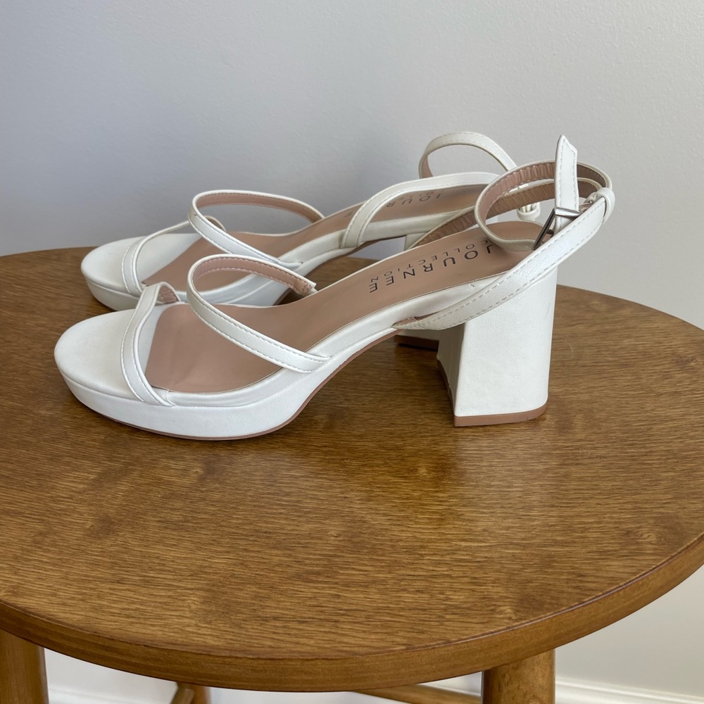 Journeys White Strappy Heel.